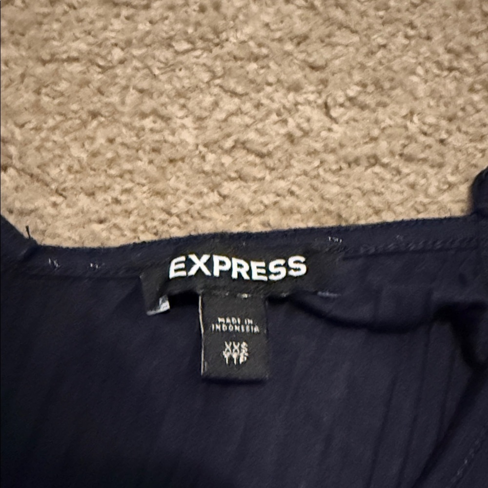 Express Dark Blue Pleated Knit Maxi Dress - Picture 5 of 6